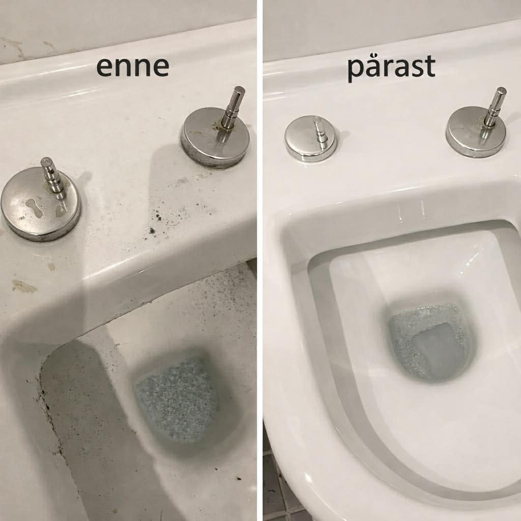 Puhastusteenus enne ja pärast, sügavpuhastus ja hooldus.