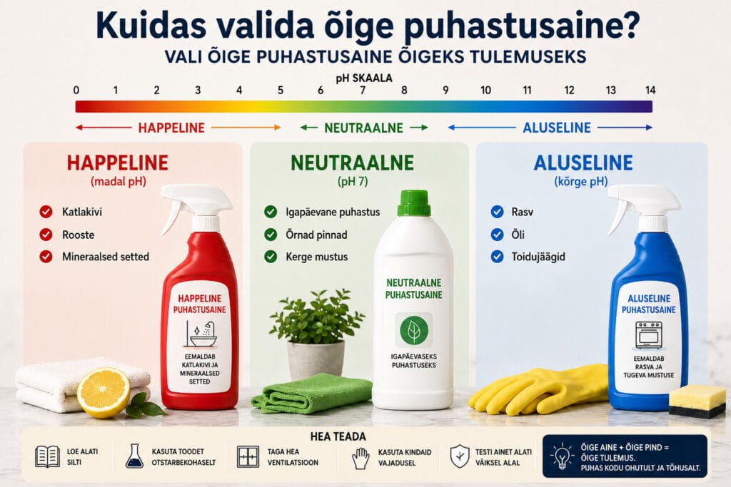 kuidas valida õige puhastusaine