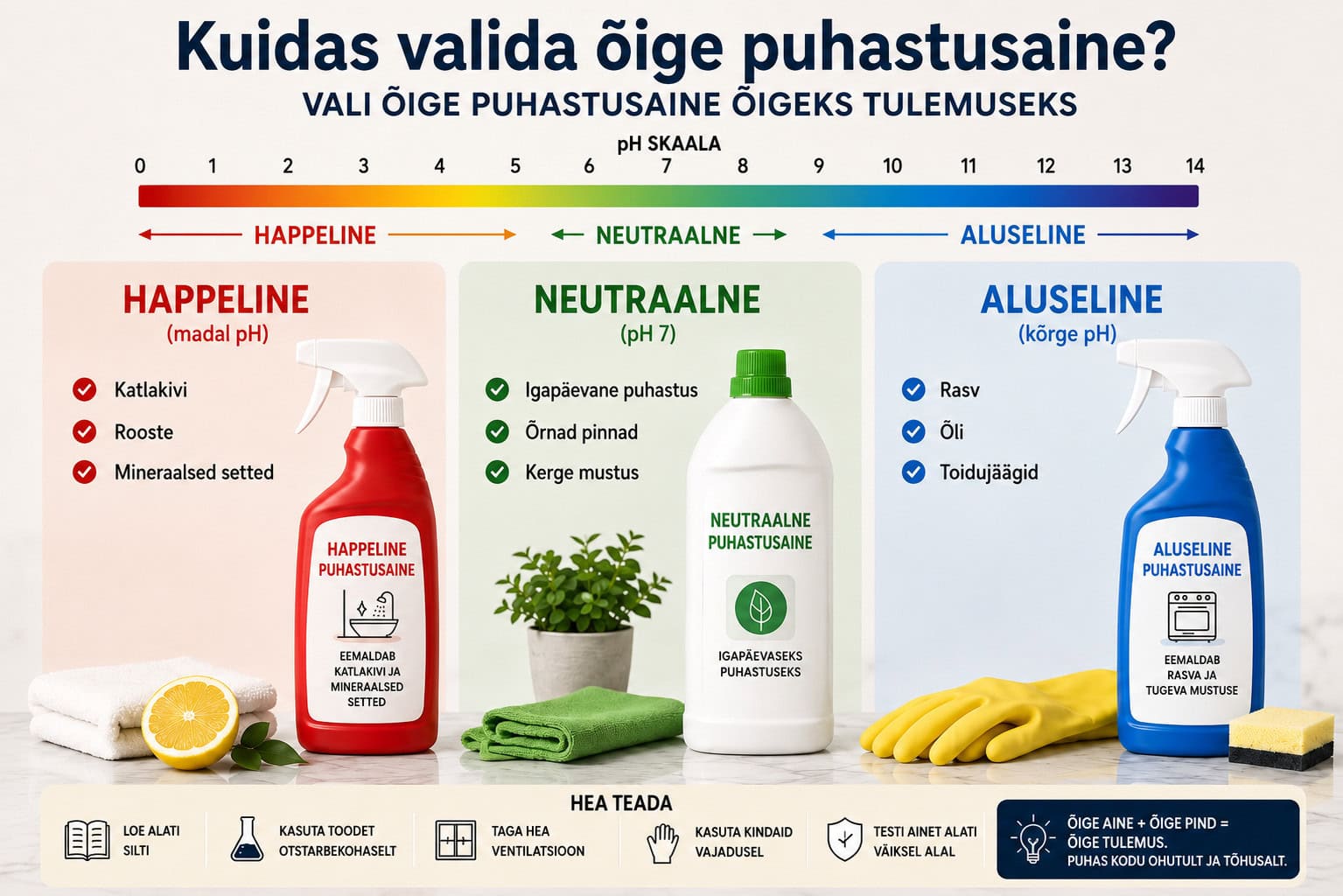kuidas valida õige puhastusaine